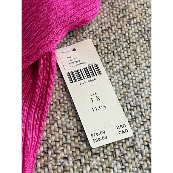 Anthropologie Maeve Parker Ribbed Turtleneck Pink NWT SZ 1X - Picture 11 of 15